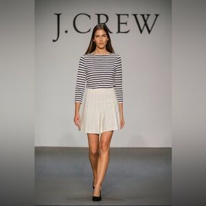J. Crew Classic White Skater Skirt